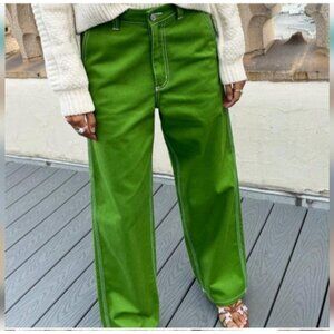 Lisa Says Gah Dylan Cargo Jeans Womens 8 Green High Waist Straight Leg Pants